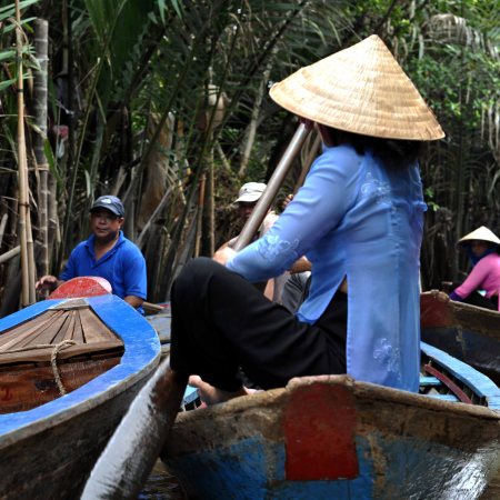 Łódki na Mekongu_Wietnam 2014